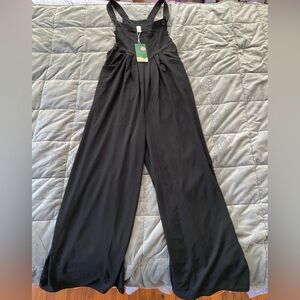 Halara Adjustable Strap Button Plicated Waffle Overalls sz S Petite